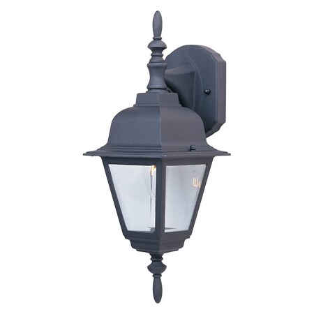 Maxim One Light Black Clear Glass Wall Lantern 3007CLBK